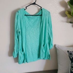 Mint lightweight hooded cardigan